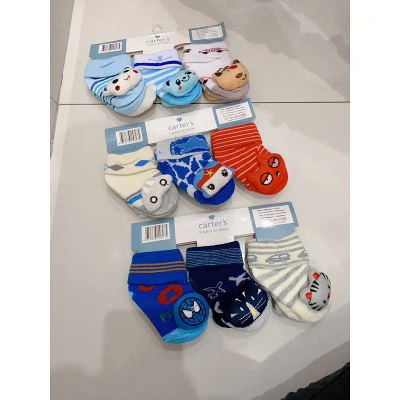 3Pasang Kaos Kaki CARTER'S BONEKA  ( 0-12 Month ) - Kaos Kaki Bayi Bagus. 1