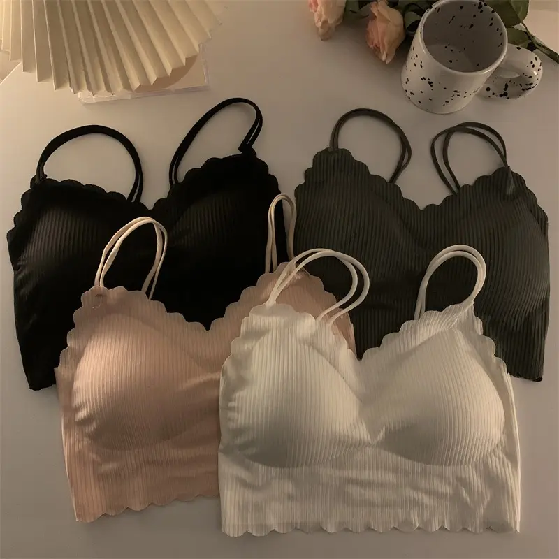 ONEFASHIONMALL BR200 Tanktop Bra Wanita Bh Lace Push Up Tanpa Kawat Bralate Seamless Elastis Pakaian Dalam Bahan Dingin 6