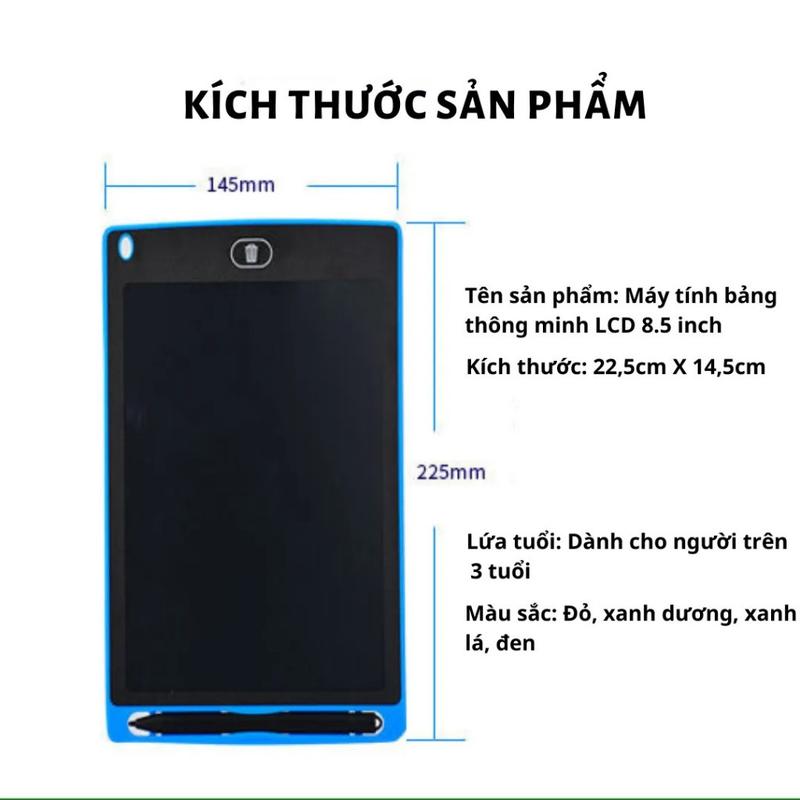 Product Introduction of [ Tặng Kèm 1 Bút Cảm Ứng ] Bảng Viết, Vẽ Điện Tử, Tự Xóa Thông Minh Màn Hình LCD 8.5 inch / 10 inch Cho Bé Đồ Chơi 89009 24