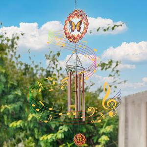 Butterfly Design Wind Chime, 3D Butterfly Wind Spinner, Outdoor Yard Hanging Decor for Garden Patio, Unique Gift for Mom, Women, Chimes Lovers