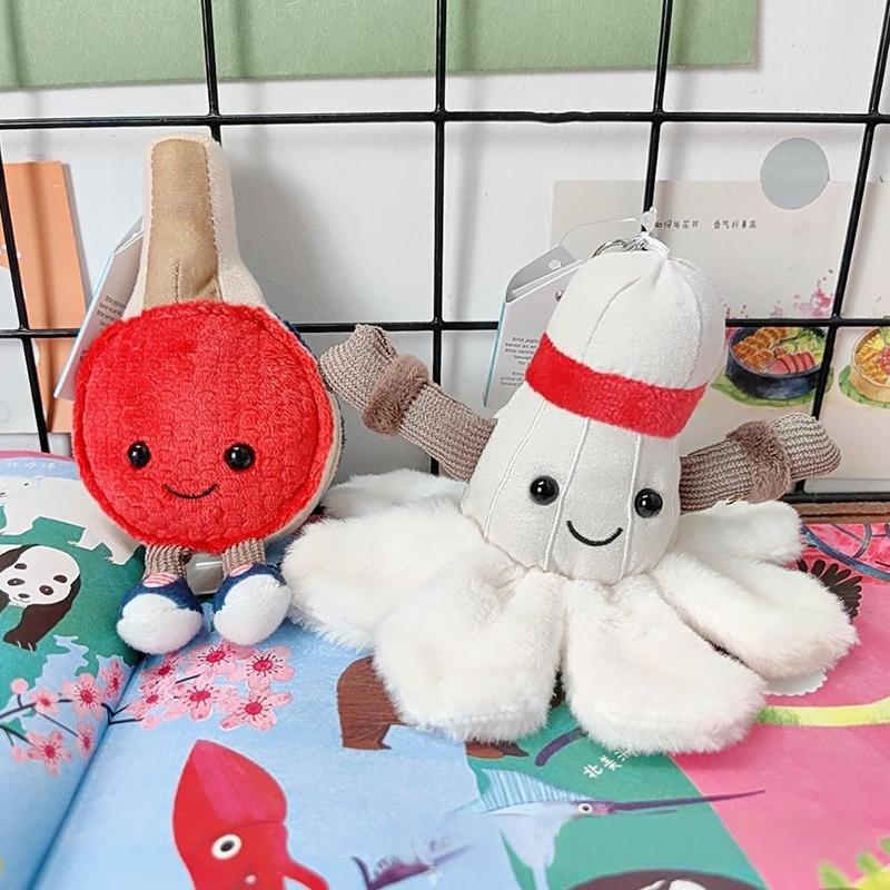 Đồ Chơi Nhồi Bông 12cm, Phong Cách Hoạt Hình, Thiết Kế Cầu Lông Và Bàn Hợp Xu hướng Mặt Dây Chuyền Túi, Có Thể Được Sử Dụng Làm Đồ Chơi Tennis, T9S0 2
