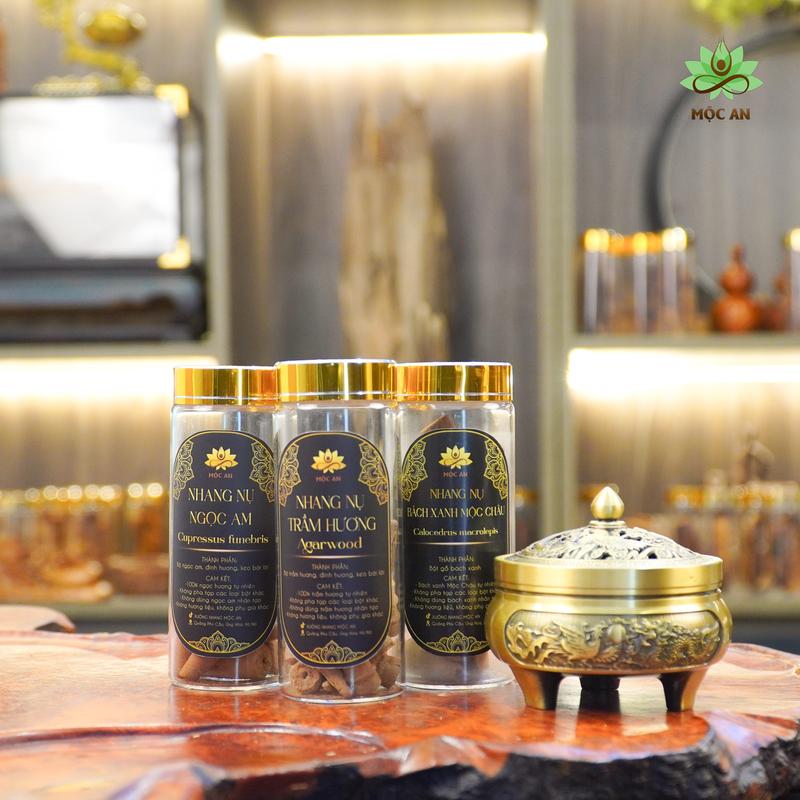 Nhang Nụ Xông VIP - Nhang Nụ Thảo Mộc - Trầm Hương, Bách Xanh, Hoàng Đàn, Đàn Hương, Ngọc Am - Nhang Nụ Mộc An Dầu Thơm Phòng Dầu Thơm