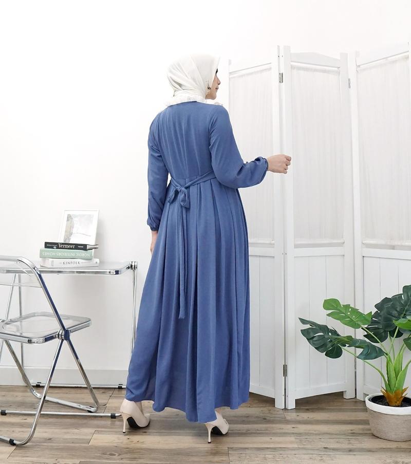 Product Introduction of Gamis Renda sweet lengan panjang model fashion wanita muslim modem terbaru new arrival model kekinian kombinasi brukat 4