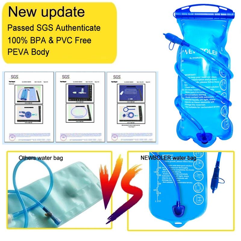 Thang Nước, NEWBOLER, Có Sẵn 1L / 1.5 / 2L / 3L, Bình Nước Mềm Có Thể Gập Lại 500ml, Túi Nước Chạy Bộ, Thích Hợp Để Đi Bộ Đường Dài Và Đạp Xe, Ba Lô 1