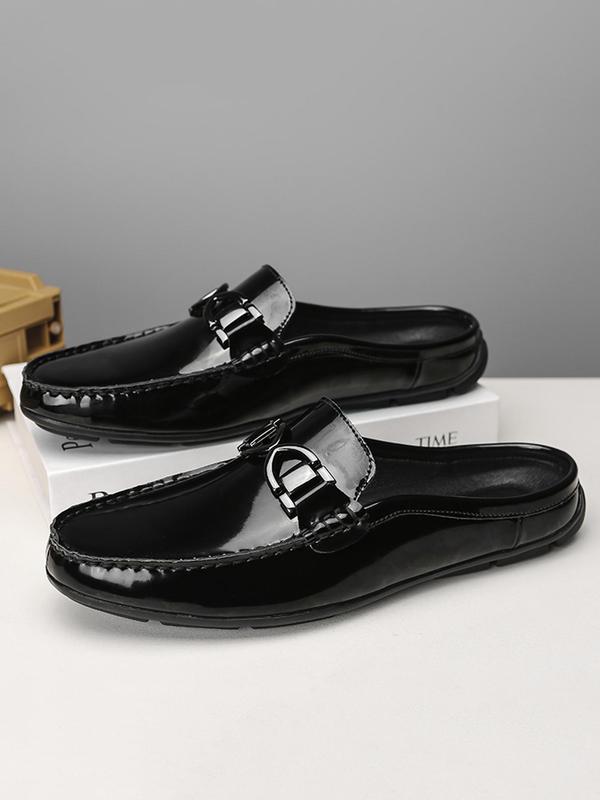 Men's Casual Solid Color Slip on Driving Shoes, Fashionable Breathable Comfortable Sports Slide, Male All-match Round Toe Shoes for Daily Wear, Boy 4