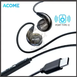 ACOME ACE01 Pro 3D Subwoofer Wired Earphone Type C Powerful Bass Transparent Wired Body