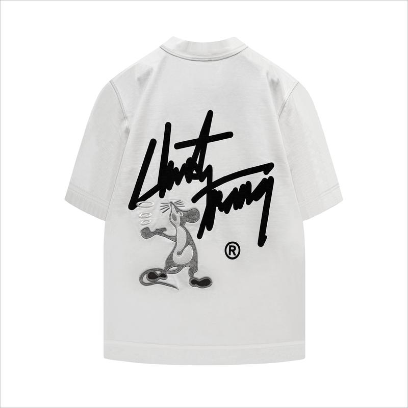 TEE MOUSE đen, trắng - ÁO THUN vải dày CHUỘT TRẮNG