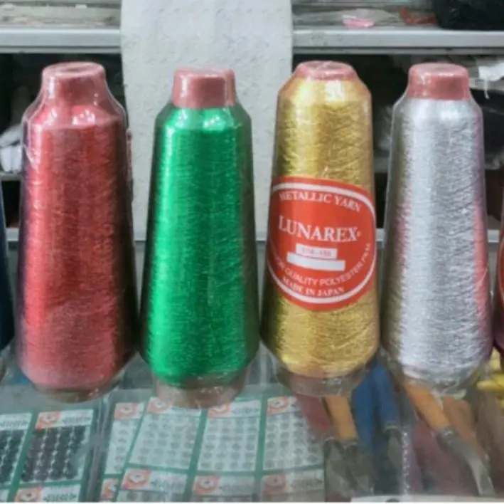 ( COD ) BENANG BORDIR POLYESTER METALIK HIJAU , BENHUR , BIRU TOMY 3