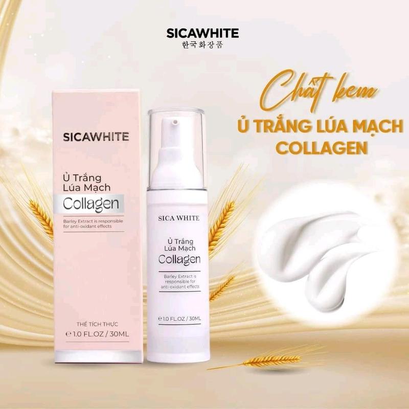 Kem ủ trắng lúa mạch collagen Sicawhite 30ml hỗ trợ làm đẹp da - Chính hãng Skincare & SICA WHITE SC Chăm Sóc Da nam nữ Women Dưỡng Ẩm Da