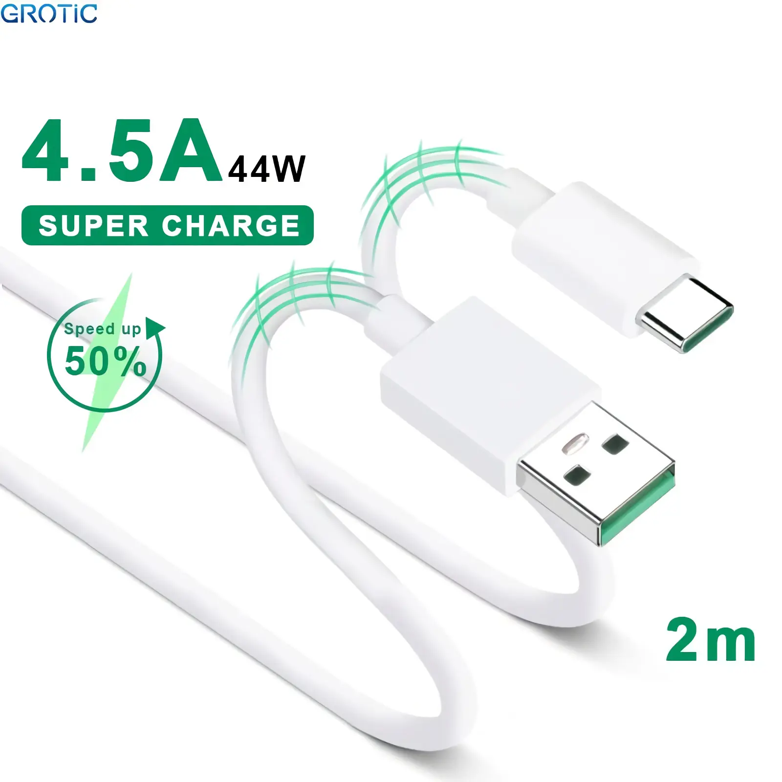 GROTIC Kabel Data Type-C 200cm Super Fast Charging 4.5A 44W