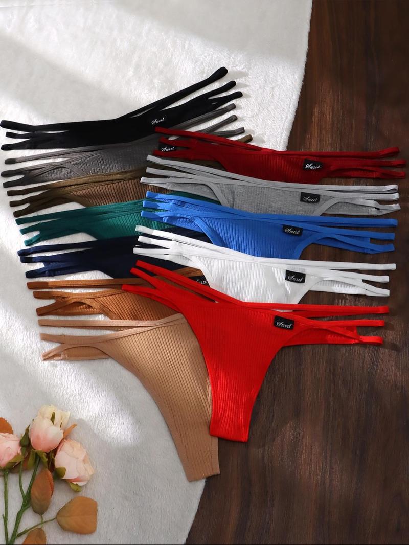 Product Introduction of Women's Solid Criss Cross Cut Out Thong, Breathable Comfortable Knicker for Daily Wear, Ladies Underwear for All Seasons 5