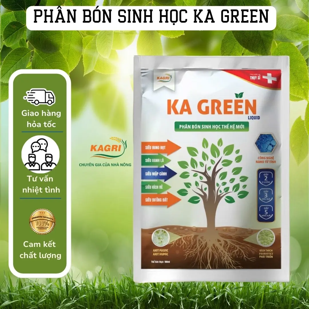 [KAGRI] Phân bón sinh học Kagreen liquid 100ml, bung đọt, mập cành, kích rễ, dưỡng đất