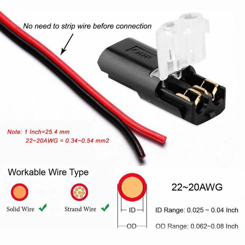 10/20/30Pcs Konektor Listrik Tahan Air 2 Pin Way Plug Kabel Mobil Konektor Listrik Otomotif Strip Terminal Koneksi