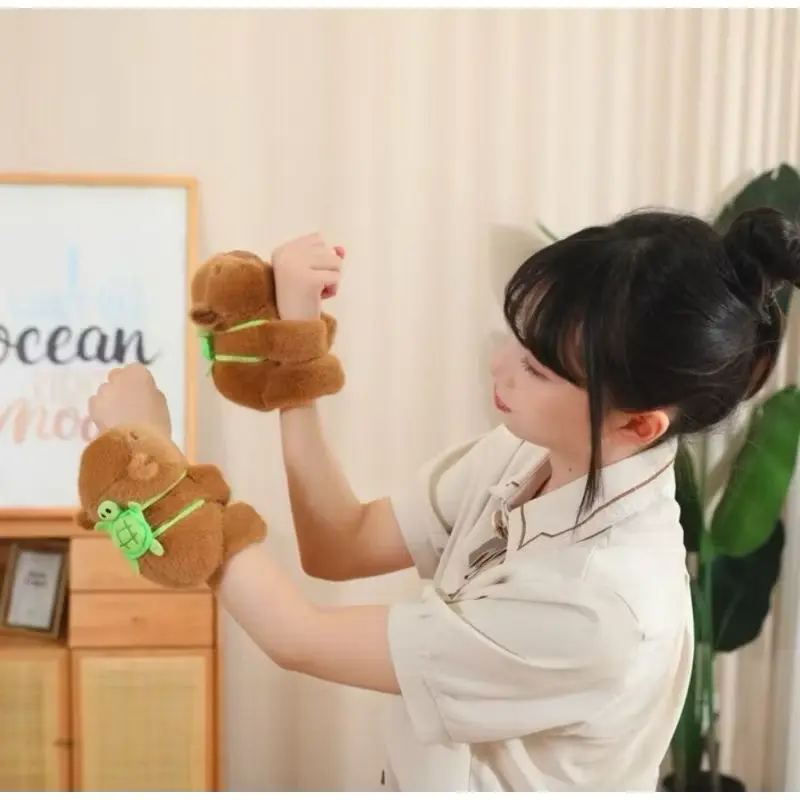 Mainan Boneka Gelang Capybara Plush Hand Ring Capybara Maxwel clingy Kawaii Asli Dolls Toys Cocok Untuk Kado Anak 5