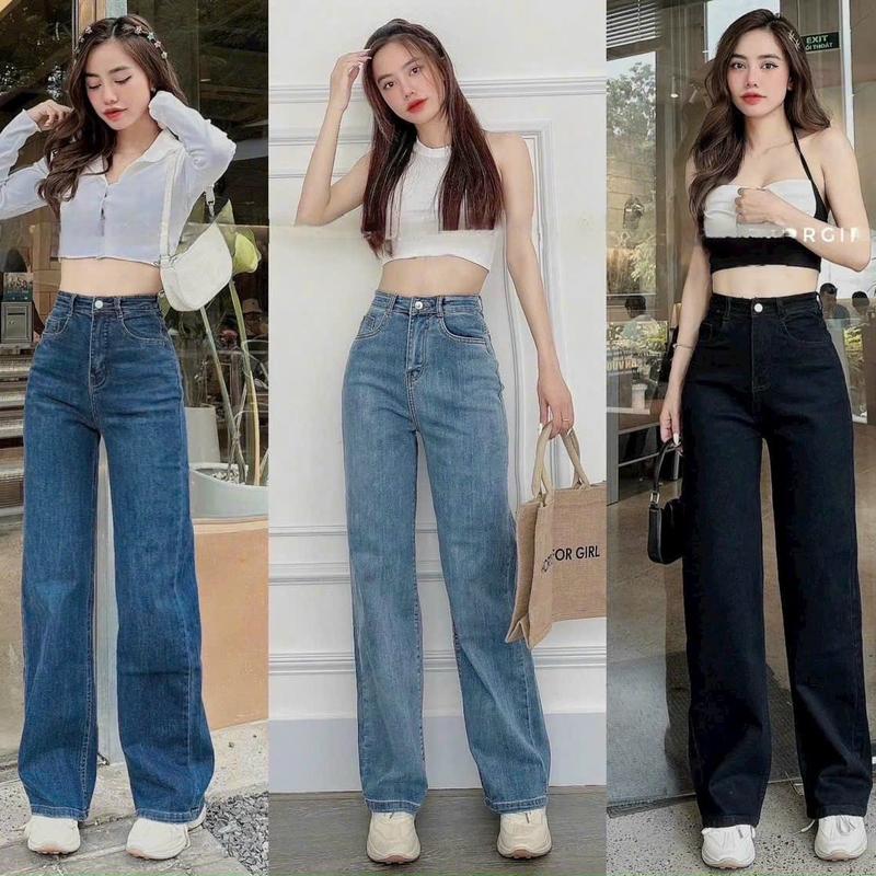 QUẦN JEANS SUÔNG CO GIÃN MỀM MẠI DÀI 102CM