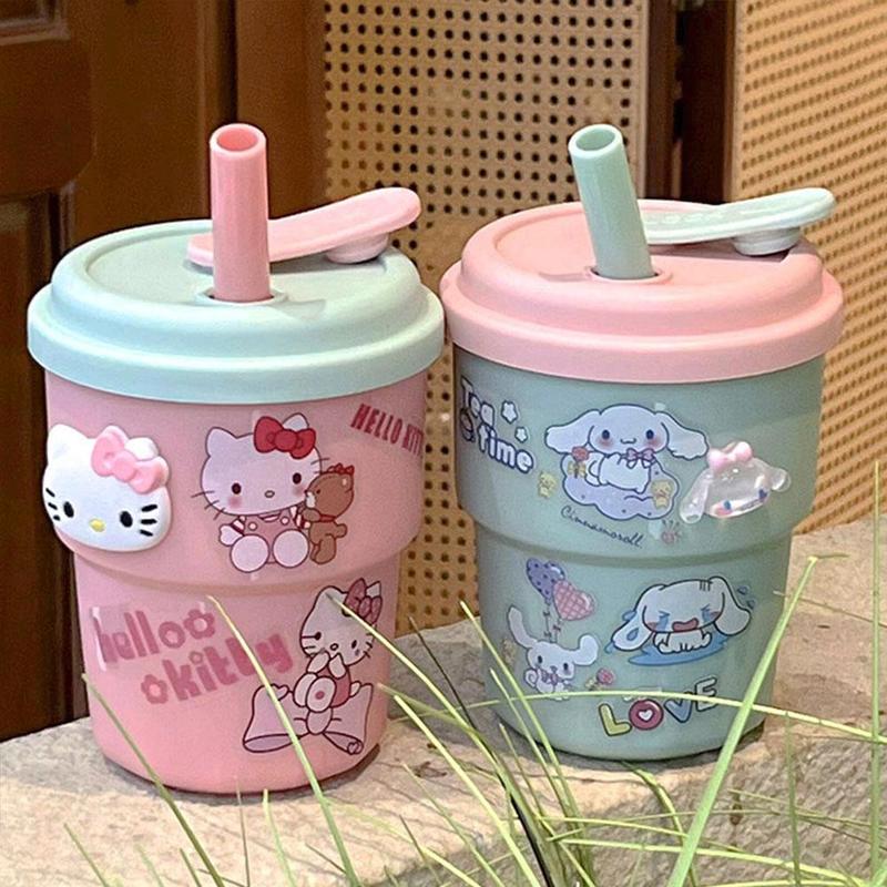 Cốc Giữ Nhiệt Cầm Tay Dễ Thương, Dung Tích 420ml, Có Ống Hút Silicon, Ống Hút Cốc Lớn, Thích Hợp Cho Cà Phê Và Cà Phê, Cốc Nóng, Lý Tưởng Cho Văn Phòng 3