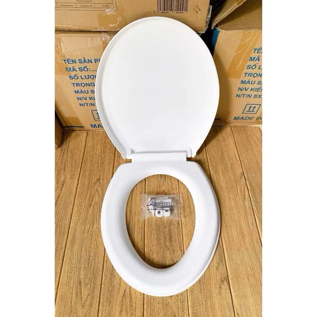 Nắp bồn cầu rơi tự do màu trắng sữa phủ bóng chống ố vàng(nắp chỉ vừa bồn cầu 2 khối phổ thông) bồn cầu liền khối k vừa