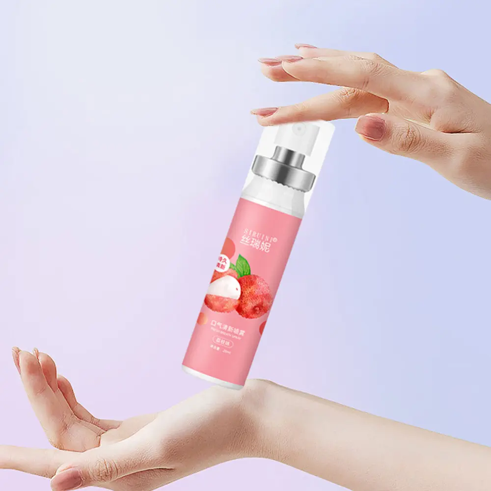 Xịt miệng SIRUINI, Hương vị trái cây tươi, Lâu dài, Loại bỏ hơi thở có mùi Đào và bạc hà, Xịt chăm sóc răng miệng, [Thanh Toán Khi Nhận Hàng & Giảm Giá Đặc Biệt]