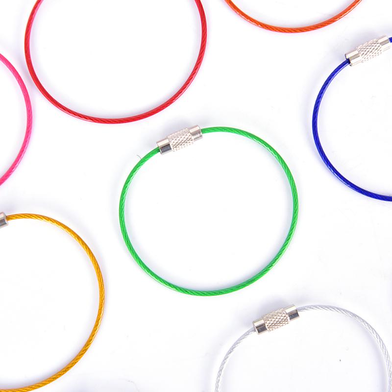 Product Introduction of Wire Keychain Keyring Circle Rope Cable Loop Screw Lock Gadget 11
