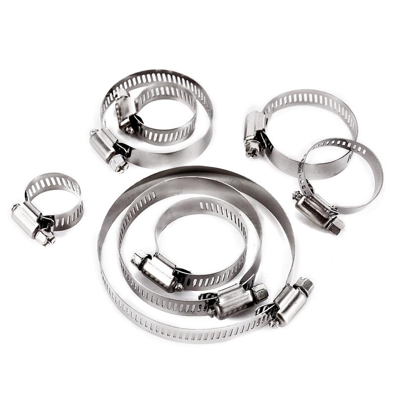 Product Introduction of Pipe Clamps 201 Stainless Steel Hose Clips Adjustable Drive Hose Clamps 13~95mm Water pipe Fastener Replacements 1/10Pcs 25