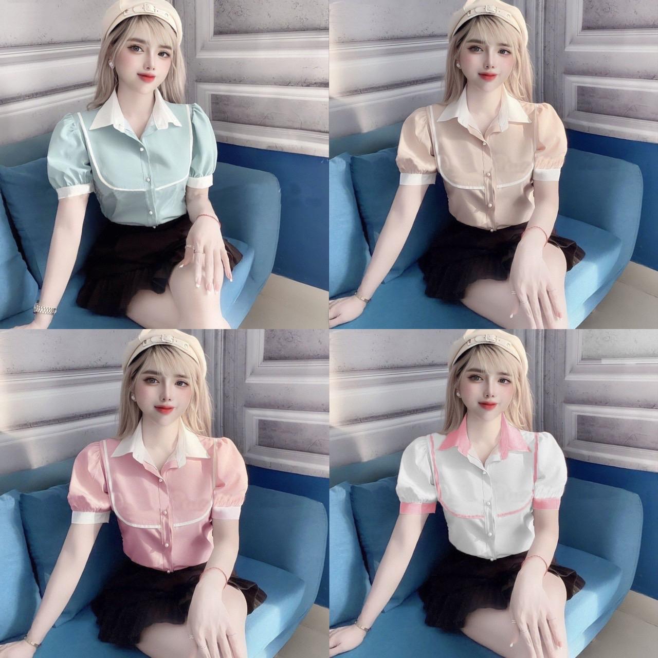 Thời Trang Bigsize Áo Sơ Mi Vải Lụa 50 - 100Kg Thanh Lịch Top Nữ Cotton Jean - A.1212