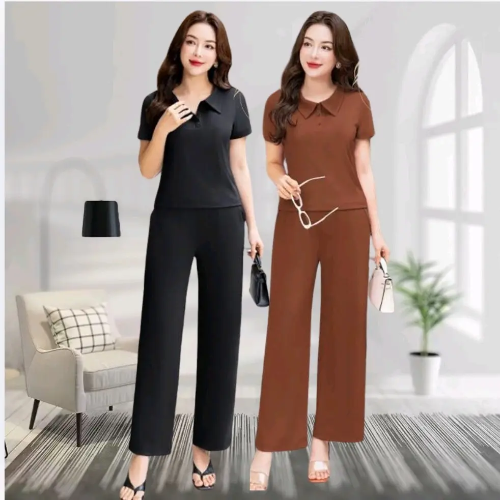 Bộ đồ nữ cổ polo chất liệu cao cấp hàng thiết kế nhiều màu phù hợp nhiều độ tuổi