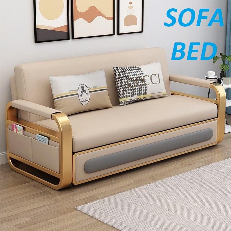 Giường sofa gấp gọn thành ghế sofa. Giường ngủ sofa có ngăn chứa đồ. Ga nano - nệm xơ dừa cao cấp