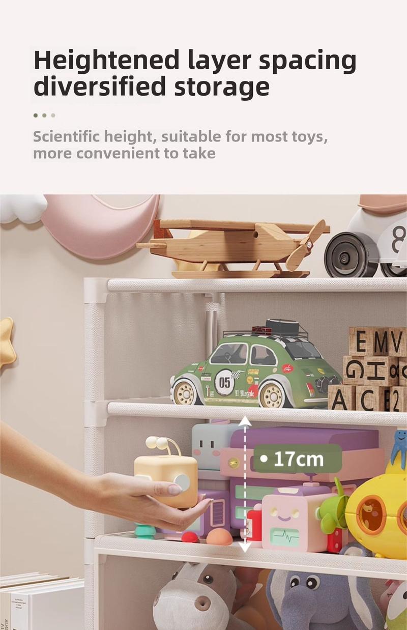 Product Introduction of Children's Toy Storage Rack Floor-standing Household Baby Supplies Dust-proof Storage Cabinet Baby Organizer Multi-layer Storage Box 10