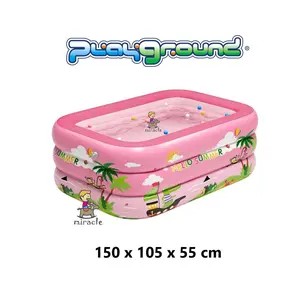 Playground 150 cm PINK kolam renang anak persegi 3 ring Swimming Pool New MURAH FREE BOX