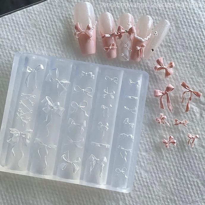 Khuôn silicon làm charm 3D , khuôn nơ cao cấp 25 mẫu, khuôn làm hoa ( có hộp đựng) - Unnie Nails 2