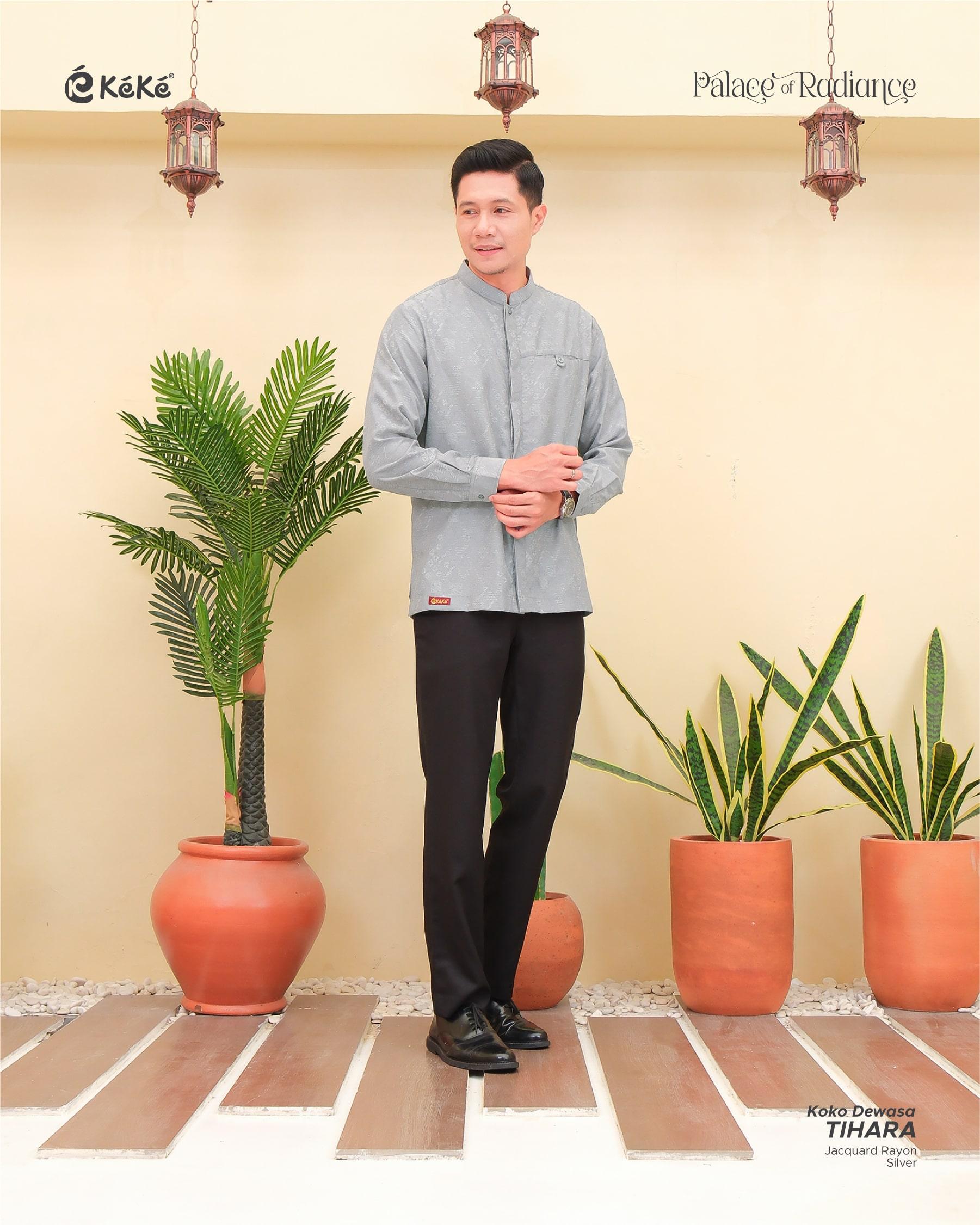 [Ready Stock] Sarimbit Keluarga Lebaran 2026 Tihara Silver Koko Gamis Anak dan Dewasa - Keke Busana