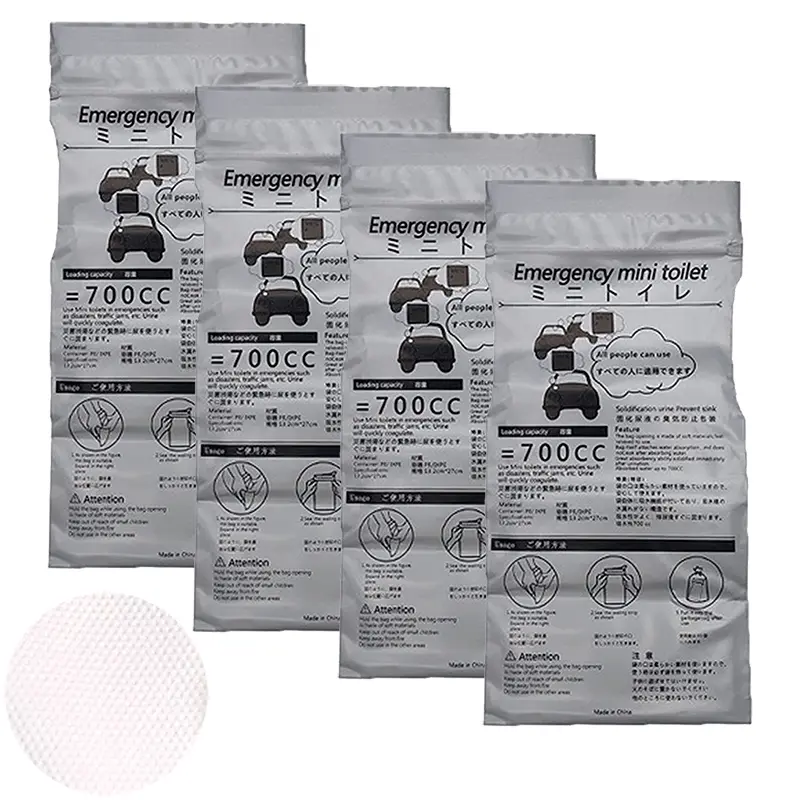 Túi Đựng Nước Tiểu Nhà Vệ Sinh Khẩn Cấp Dùng Một Lần, 4 Cái, Dung Tích 700ml, Thích Hợp Cho Các Hoạt Động Ngoài Trời, Đi Du Lịch, Cắm Trại Và Tắc Đường, Sử Dụng Trong Trường Hợp Khẩn Cấp