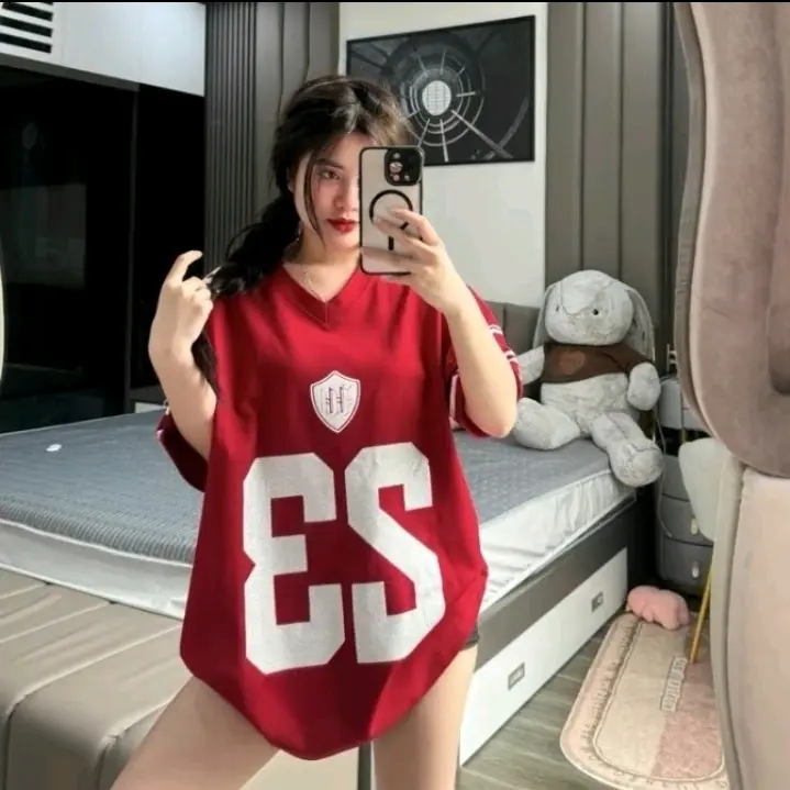 [ MẪU MỚI SỐ 23 ] Áo phông nam nữ unisex in số 23 phong cách thể thao năng động cá tính Menswear Cổ Tròn Top  Trắng Women 1