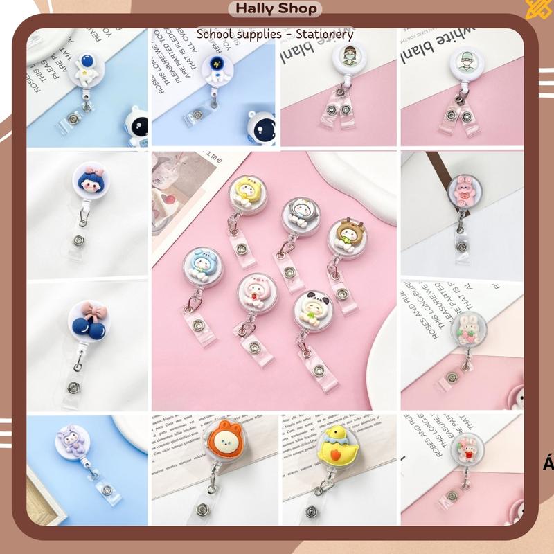 Dây đeo thẻ tên hoạt hình cute tiện lợi họa tiết phi hành gia dành cho sinh viên học sinh văn phòng-Hally Shop