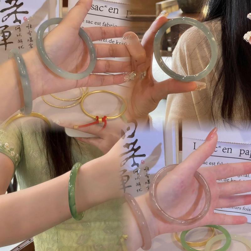 Vòng Tay Nữ, Vòng Tay Thủy Tinh, Vòng Tay Bong Bóng Dày Vết Thương Thủy Tinh Trong Suốt Giả, Được Khuyên Dùng Trên Tiktok, Màu Mới Cho Bạn Gái, Vòng Tay Cổ Tích Kiềng Phụ Kiện