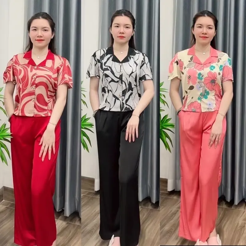 [Bộ Quần Dài ] Sét Bộ Dài Vest Phối in 3D Chất Liệu Latin Có Nhiều Màu