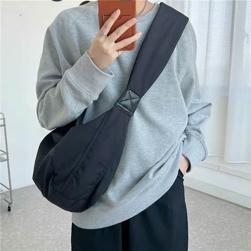 TÚI ĐEO CHÉO VẢI DÙ NILON KHÁNG NƯỚC UNISEX NAM NỮ ĐI HỌC ĐI CHƠI HÌNH BẦU PHONG CÁCH HÀN QUỐC
