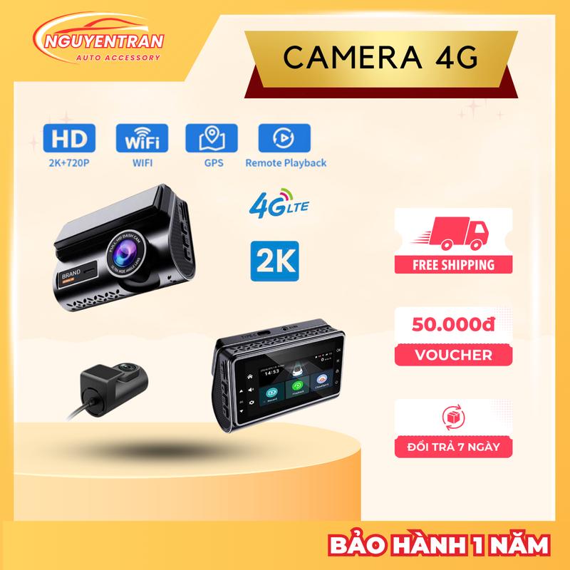 Camera Hành Trình Ô Tô 4G Độ Phân Giải 2K Phát Sóng Wifi Định Vị GPS Đàm Thoại 2 Chiều
