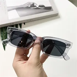 Kacamata Hitam Pria/Wanita Sunglasses Korean INS Fashion Bentuk Persegi Panjang Lensa  Vintage Eyewear