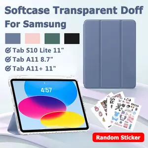 Soft Silicone Case For Samsung Galaxy Tab S10 Lite/A11/A11+/A7 Lite/A9/A9+/S9/S9FE/S7/S8 Magnetic AutoLock Cover Smart Casing with Pencil Slot