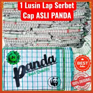 HEMAT [1 LUSIN] LAP SERBET TANGAN ASLI CAP PANDA PREMIUM Daya Serap Air Bagus Promosi perlengkapan dapur hemat wulandaristore01