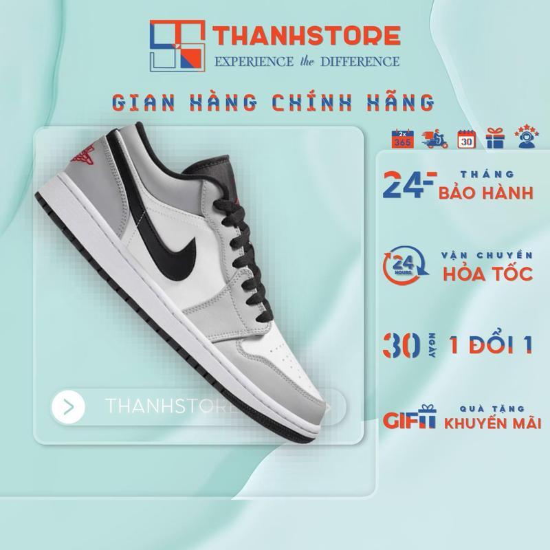 [CHÍNH HÃNG] Giày thể thao nam nữ trắng xám giày AIR JORDAN 1 LOW LIGHT SMOKE GREY _ hàng thời trang chính hãng - Sneaker Sport - NJLMG