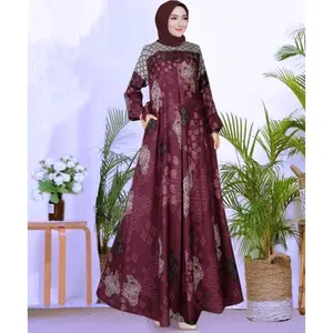 Gamis Mortal Silk tranding ( S-6L ) kantong motif Muslim Harian Dress Bunga Wanita Maxi Elegant