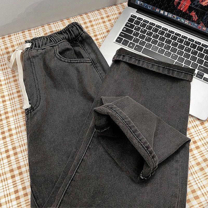 Product Introduction of Quần Jean Thẳng, Dành Cho Nữ, Cạp Thun Nhỏ Ống Rộng, Dáng Rộng Vừa Vặn, Thích Hợp Cho Học Sinh, Dễ Phối Đồ, Cạp Cao, Quần Dài Ins, Thời Trang, Mùa Xuân Và Mùa Thu, 2024 7