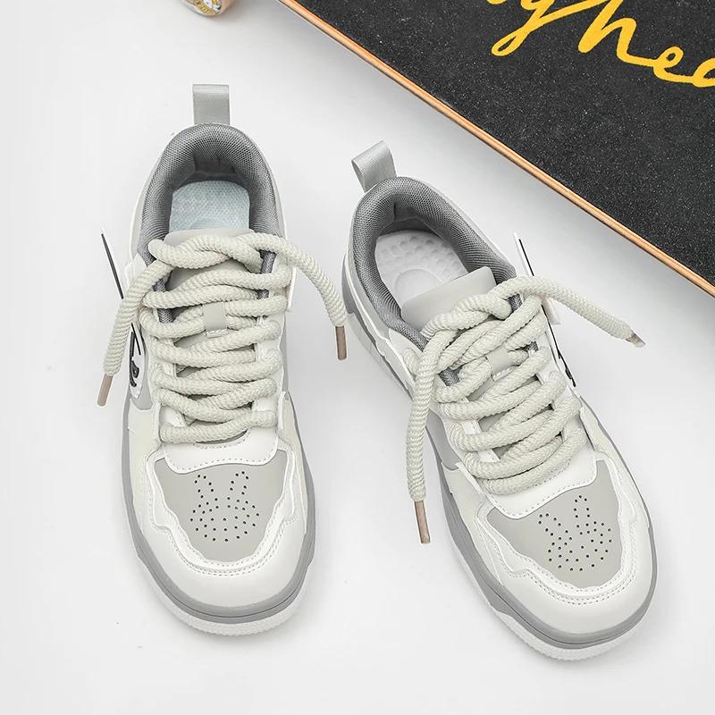 Zapatillas de deporte casuales de moda para hombre, personalizadas, de piel de conejo, planas, para andar en patineta, correr, caminar, calzado de entrenamiento, bajo pedido mínimo_voghion.com