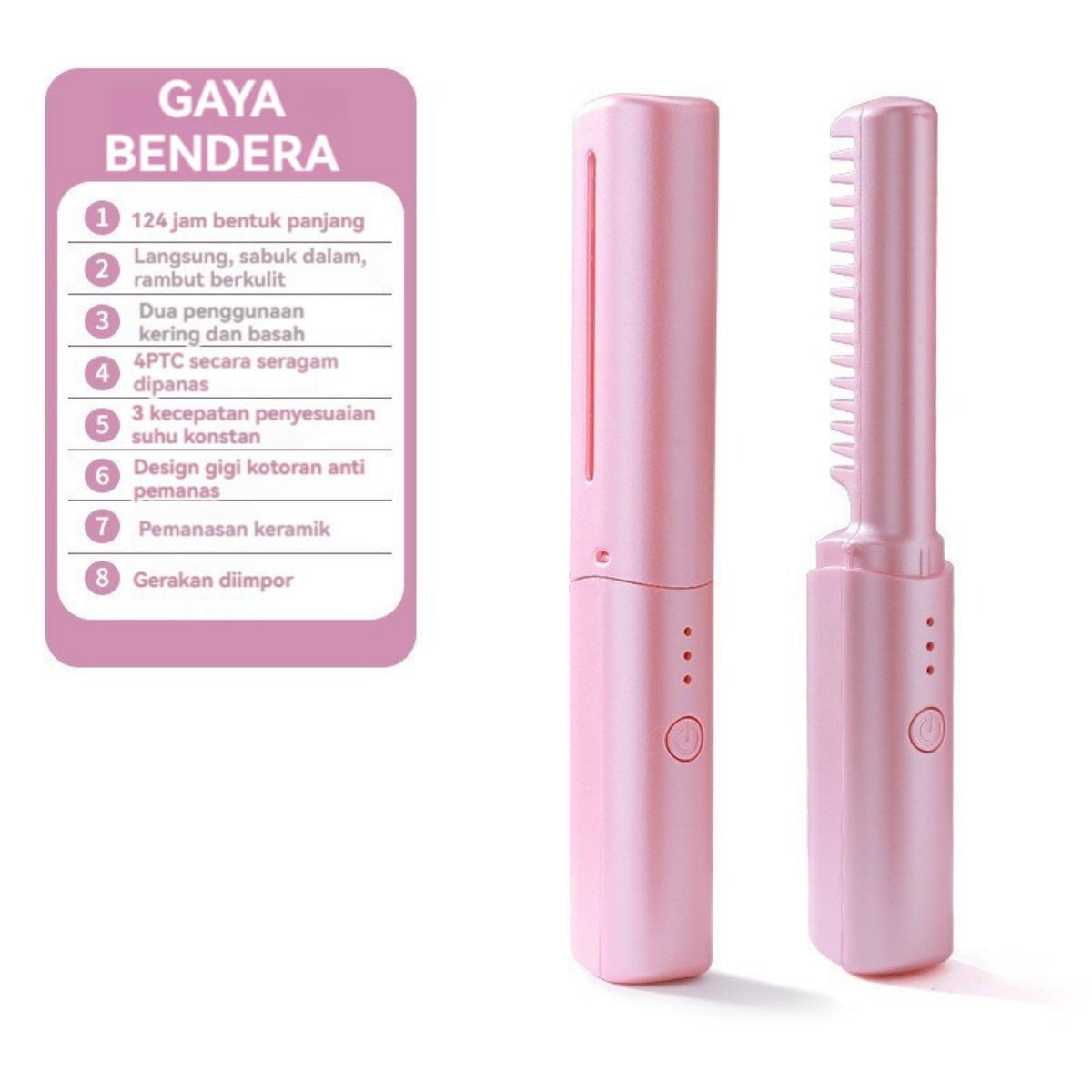 Catokan Wireless Portable Cordless Catok Rambut Multifungsi Catok Lurus Dan Curly 2in1 Catokan Rambut Usb Portable Mini Tanpa Kabel Traveler Hair Straight