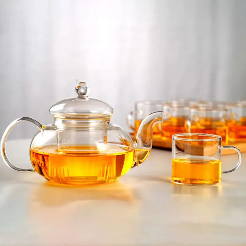 Bình trà thủy tinh, chịu nhiệt, với máy phát, thích hợp cho lá trà, thảo mộc và cà phê, bộ trà, chai Thực Dụng cốc trà hoa 5