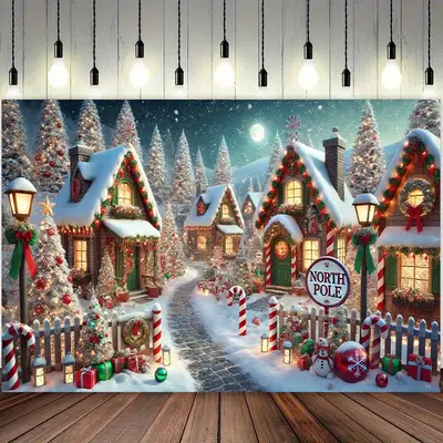 Winter Onederland Wonderland Pink Glitter Snow Christmas 2024 Holiday Greenery Photography Backdrop Photobooth Tapestry Bridal Baby Shower