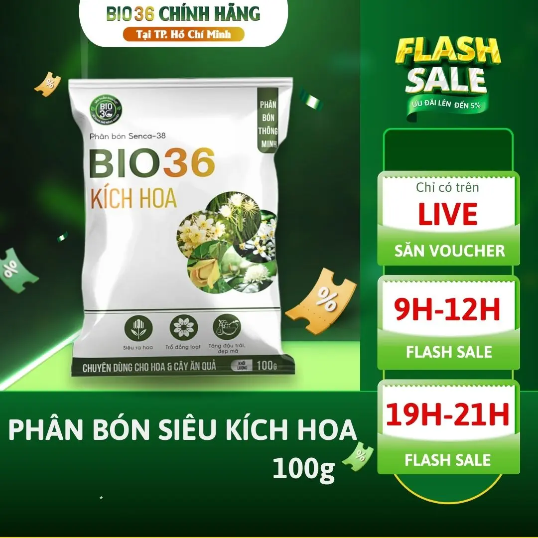 Kích Hoa Bio 36 - Gói 100gr - Chuyên Dùng Cho Hoa Và Cây Ăn Quả