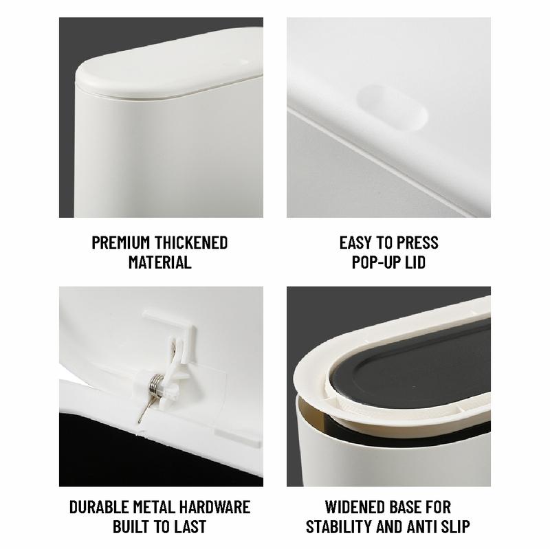 Product Introduction of Koala Home Rubbish Bin-for Bathroom/Toilet/Kitchen/Living Room Slim Gap Trash Can Waste Bin Dustbin Trash Bin 4
